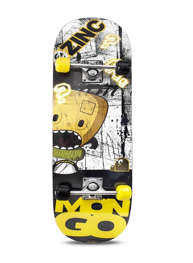 Zinc Kids Hardwood Mongo Skateboard, Yellow, Medium.uk - Image 2